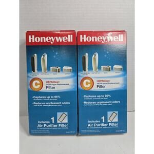LOT 2 Honeywell HRF-C1 HEPA Clean Type C Replacement Air Purifier Filter